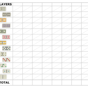 Mexican Train Dominoes Game Scorecards